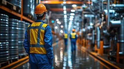 Industrial Worker in Factory Setting