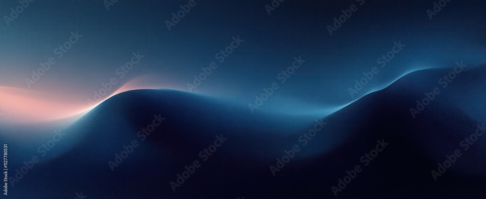 Poster Dark Blue Abstract Gradient Background with Grainy Texture for Minimal Poster Banner Design