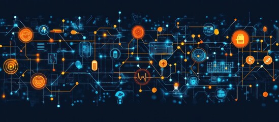 Digital Healthcare Network Illustration