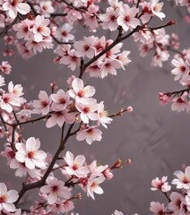 Obraz premium Elegant cherry blossom elements forming a seamless pattern, pastel, seamless, sakura, Japan, delicate