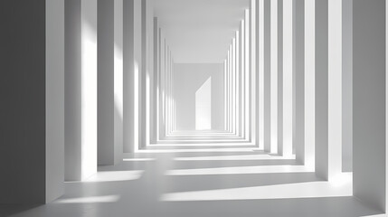 Fototapeta premium Bold lines of light leap over a pure white backdrop celebrating contrast and brightness. Ebullience. Illustration