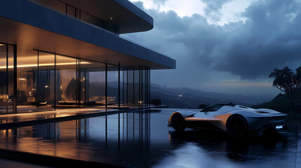 High-end tech and luxury converge in a serene. Ebullience. Illustration