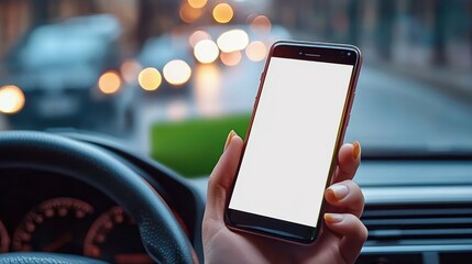 Smartphone in Car at Gas Station Showcasing Digital Loyalty Program for Fuel Discounts and Rewards