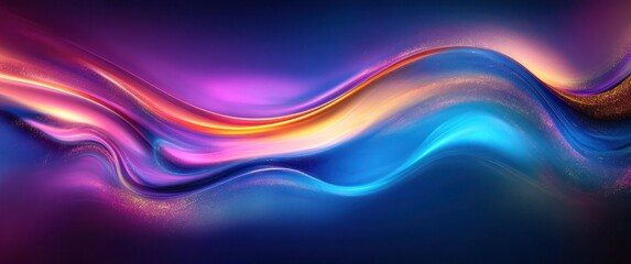 Fototapeta premium Flowing Blue Purple Gold Abstract Art Background