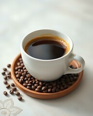 Fototapeta premium image d'une tasse de remplie de café noir