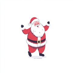 Fototapeta premium Cute happy dancing Santa. Christmas holiday greeting card design background template.