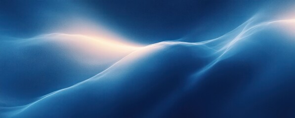 Blue glowing gradient abstract background with grainy texture and smooth light for minimal design