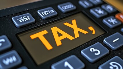 A close-up of a calculator displaying the word "TAX," symbolizing tax season and the importance of planning for tax payments in 2025.
