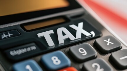 A close-up of a calculator displaying the word "TAX," symbolizing tax season and the importance of planning for tax payments in 2025.