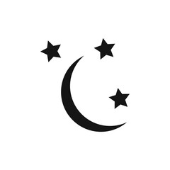 Moon stars icon Thin line art collection