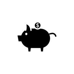 Piggy bank icon Thin line art collection