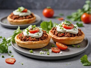 Sopes on a Light Gray Surface