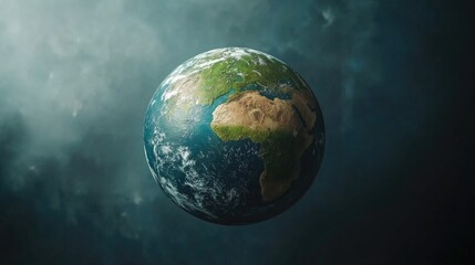 Fototapeta premium A green globe symbolizing the sustainable development goals (SDGs) for 2025, focusing on ESG principles and carbon-neutral initiatives to protect the Earth.