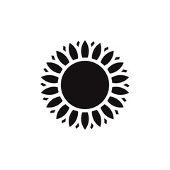 Sunflower icon Thin line art collection