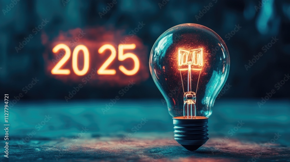 Poster a light bulb seamlessly integrated into the 