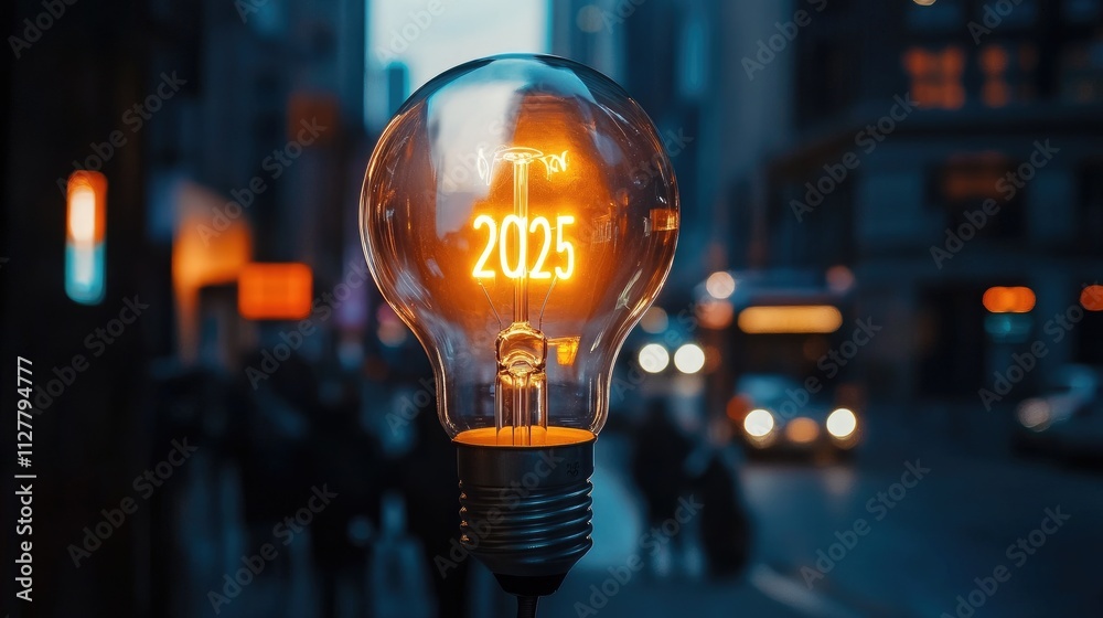 Poster a light bulb seamlessly integrated into the 
