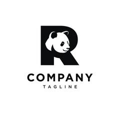  Letter R Panda Logo Icon Vector 