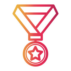 medal Line Gradient Icon