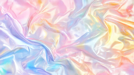 Fototapeta premium Seamless trendy iridescent rainbow foil texture. soft holographic pastel unicorn marble background pattern. modern pearlescent blurry abstract swirl illustration. Marble. Illustration