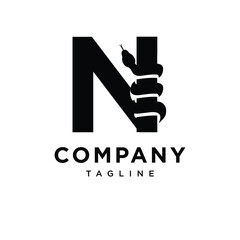  Letter N Snake Logo Icon Vector 