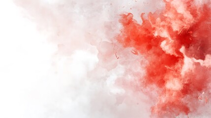 Fototapeta premium Creative studio digital art abstract environment with eye-level red smoke explosion