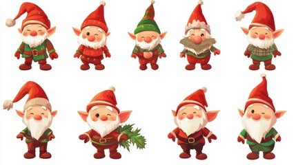Collection of cute gnome character.