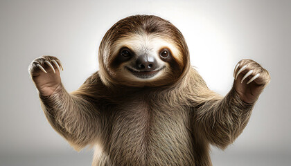 Friendly Sloth High-Five Moment