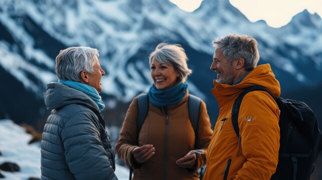 Financial planning session for a senior couple discussing retirement plans with an advisor