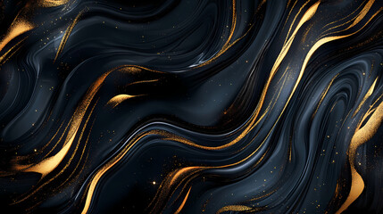 Black and gold marble luxury wall texture with shiny golden line pattern abstract background, vertical image. Marble. Illustration