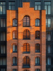 Fototapeta premium Revitalization of an Old Brick Factory with Modern Facade