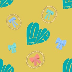 Love image, heart shape, seamless pattern design Illustrations used for Valentine's Day or other festivals On a colorful background