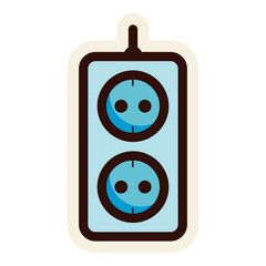 power extension socket sticker