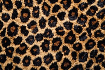 Leopard Fur Texture Detailed Close-Up Animal Print Background