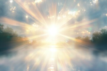 Radiant Light and Soft Pastels in a Surreal Landscape