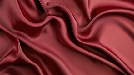 Obraz premium Wavy burgundy satin fabric close-up textiles elegant setting art