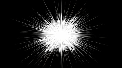 Fototapeta premium Radiant burst of light emanating from a central point, cutout, png. Radiance. Illustration
