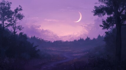 Fototapeta premium Twilight Sky with Soft Lavender Tones