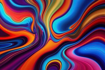 Obraz premium Vibrant Fluid Art Background with Energetic Colors and Dynamic Design