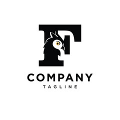 Letter F Owl Logo Icon Vector 