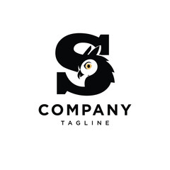 Letter S Owl Logo Icon Vector 