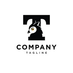 Fototapeta premium Letter T Owl Logo Icon Vector 