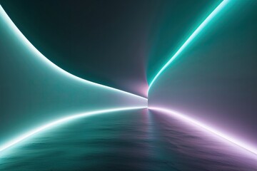 Modern Teal Gradient Light Spectrum with Ethereal Illumination Effects