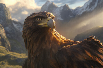 Radiant Flight: Majestic Eagle with Shimmering Wings