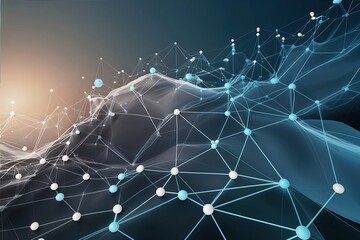 Stunning Network Visualization Design Highlighting Fluid Lines and Nodes for Enhanced Connectivity and Digital Innovation