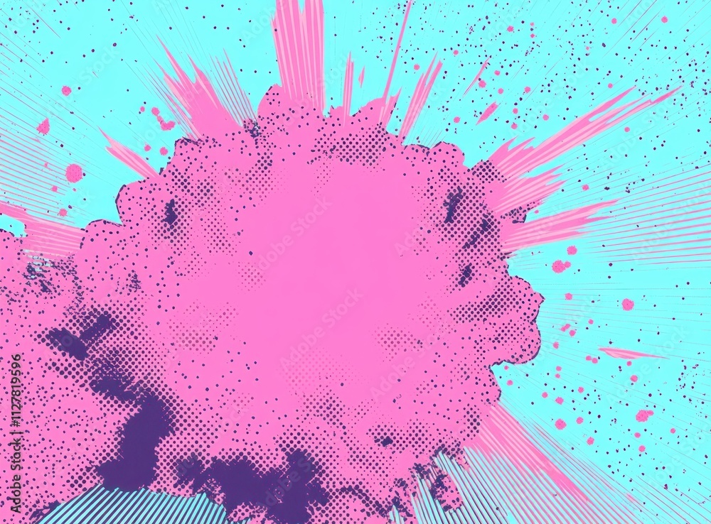 Aufkleber dynamic pop art explosion background with halftone texture and bright colors