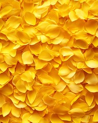 A vibrant arrangement of yellow flower petals creating a cheerful and decorative background.