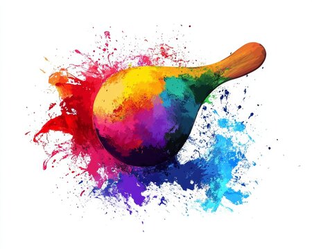 Colorful Holi Picher with Paint Splash