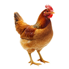 Fototapeta premium Closeup Portrait of Vibrant Red Rooster Standing in Farmyard