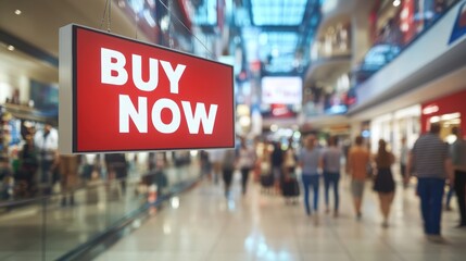 Sale promotion message in shopping mall complex during holiday shopping season