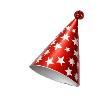 red and white star party hat